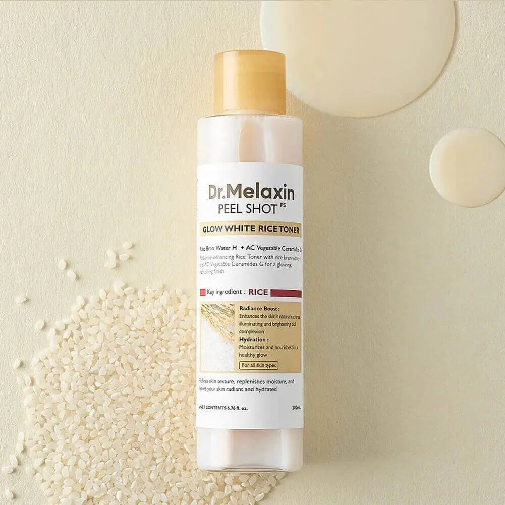 200ml Dr. Melaxin White Rice Toner Astringent Water Moisturizes Skin Cleanses Skin Nourishes and Hydrates Soften Serum Skin Care