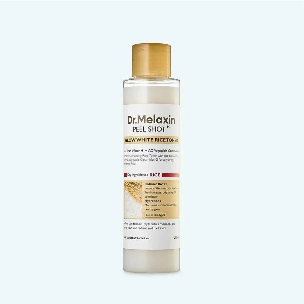 200ml Dr. Melaxin White Rice Toner Astringent Water Moisturizes Skin Cleanses Skin Nourishes and Hydrates Soften Serum Skin Care