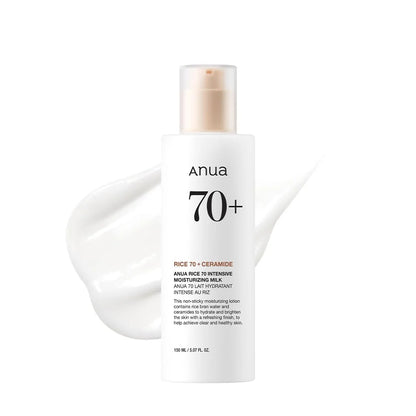 Anua Rice Hydrating Whitening Set Rice 70 Glow Milky Toner Face Acne Moisturizing Milk Lotion 7 Hydration Serum Daily Skin Care